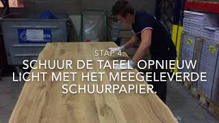 Instructievideo industrieel eettafel kleuren met invisible olie [upl. by Cired]