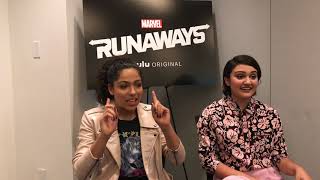 Marvel Runaways Interview Allegra Acosta and Ariela Barer [upl. by Leik]