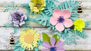 Mini flores de papel  Moldes GRATIS  Flores de papel  Mini paper flowers  Free templates [upl. by Nyltac171]