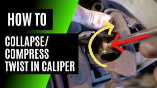 How to Collapse Compress A Twist In Rear Brake Caliper [upl. by Xyla]