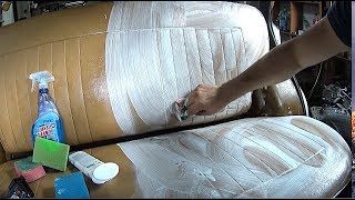 How to clean dirty CAR leather interior using GLASS cleaner [upl. by Addia]