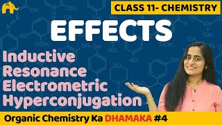 GOC Class 11  Inductive effect  Resonance  Electromeric  Hyperconjugation  CBSE NEET JEE [upl. by Boardman]