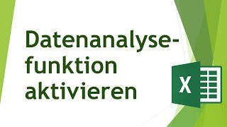 Datenanalysefunktion in Excel aktivieren [upl. by Nylsirk463]