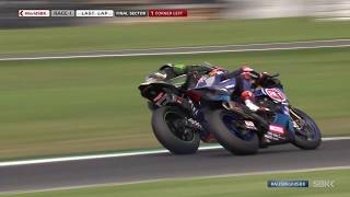 THRILLING last 2 laps Race 1  Watch one for the closest ends of WorldSBK history at Phillip Island [upl. by Airtemed]