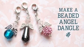 Make a beaded angel charm  jewelry making [upl. by Bohner]