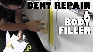 How to repair a dent and body filler tips [upl. by Llennaj399]