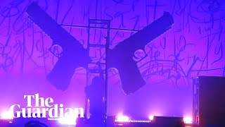 The moment stage props collapsed on Marilyn Manson during concert [upl. by Olympias]