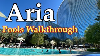 ARIA RESORT amp CASINO POOLS WALKTHROUGH April 2021  VEGAS etc [upl. by Damara632]