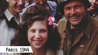 Paris  Liberation in August 1944 in color and HD [upl. by Ahsitahs]