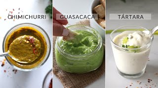 3 SALSAS Y ADEREZOS SALUDABLES  CHIMICHURRI GUASACACA VENEZOLANA Y SALSA TARTARA [upl. by Blaze75]