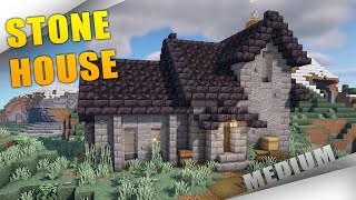 Minecraft How to build a Stone House Base TUTORIAL [upl. by Arno]