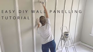 EASY AT HOME DIY WALL PANELLING TUTORIAL FOR A STATEMENT WALL [upl. by Valle]