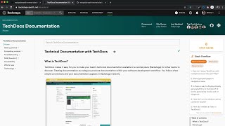 How to make great documentation TechDocs plugin in Backstage Demo [upl. by Braasch]