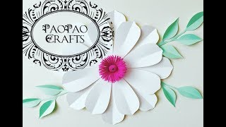 FLOR GIGANTE DE PAPEL  FLORES DE PAPEL  MOLDES GRATIS  HOW TO MAKE PAPER FLOWER [upl. by Ahsat]