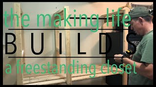 DIY Freestanding Closet  EASY AND AFFORDABLE Wardrobe and Storage Build [upl. by Alasteir]