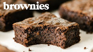 The Perfect BROWNIE  How to Make FUDGY CracklyTop Brownies [upl. by Yrelbmik]