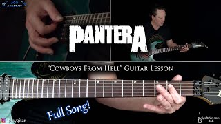 Cowboys From Hell Guitar Lesson Full Song  Pantera [upl. by Eceinaj]