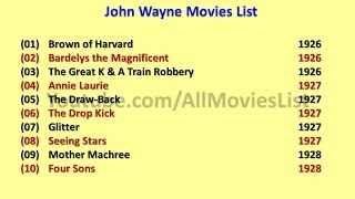 John Wayne Movies List [upl. by Eiuqnimod]