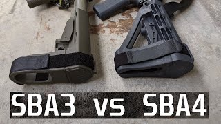 SB Tactical SBA3 vs SBA4 Pistol Brace Comparison [upl. by Haerb913]