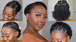 4C Hairstyles For Short Hair  Perfect for school amp work 👸🏿 [upl. by Eenttirb]