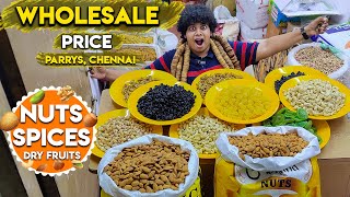 Wholesale Nuts Spices and Dry fruits in Parrys Chennai [upl. by Vinni]