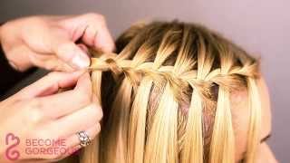 Waterfall Braid Tutorial  Become Gorgeous [upl. by Amerak841]