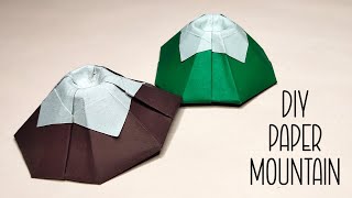 Origami Volcano  Paper Mountain Craft  ORIGAMI MOUNT  Paper crafts Deecrafts [upl. by Ellesirg797]