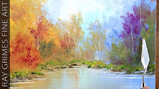 Peaceful Landscape  Easy for Beginners  Acrylics  Abstract Painting Demonstration  021 [upl. by Alberto709]