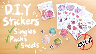 DIY Stickers Singles Packs and Sheets  NO CRICUT NEEDED [upl. by Purington13]