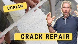 Crack Repair in a Corian Solid Surface Countertop [upl. by Ydwor43]