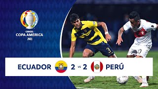 HIGHLIGHTS ECUADOR 2  2 PERÚ  COPA AMÉRICA 2021  230621 [upl. by Deonne]