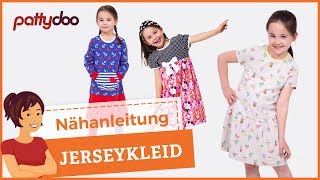 Kinderkleider aus Jersey selber nähen  Nähen für Anfänger [upl. by Erdrich744]