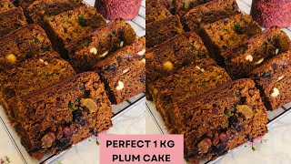 BAKERY STYLE PERFECT 1 KG PLUM CAKE RECIPE  RICH PLUM CAKE [upl. by Marlena]