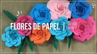 DIY  FLORES DE PAPEL  PASSO A PASSO  Thina Caroline [upl. by Singhal]