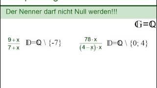 Definitionsmenge bei Bruchtermen  wwwmathevideocom [upl. by Nanni]