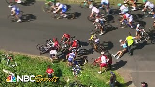 Tour de France 2020 Romain Bardet Nairo Quintana involved in Stage 13 crash  NBC Sports [upl. by Rodoeht]