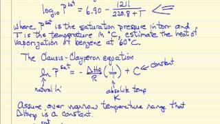 Heat of Vaporization Antoines Equation [upl. by Grier335]