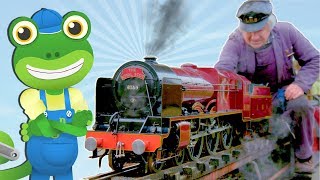 Mini TRAINS For Kids  Geckos Real Vehicles  Trains For Children  Learning amp Educational Videos [upl. by Edac]