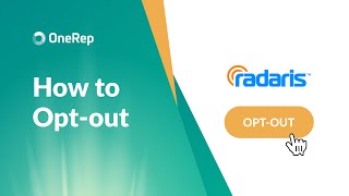 HOW TO OPT OUT OF RADARISCOM VIDEO GUIDE BY ONEREP [upl. by Alakcim]