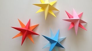 How to make Simple 3D Paper Stars Christmas DIY origami [upl. by Eisenstark]