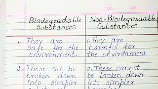 Difference between Biodegradable Substances and Non Biodegradable Substances [upl. by Leuas]