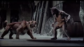 Sinbad and the Eye of the Tiger 1977 Smilodon vs Troglodyte [upl. by Manley]