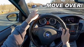 Why American Highways are So Slow and Dangerous  BMW M3 POV Drive Binaural Audio [upl. by Ardeen894]