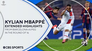 Kylian Mbappé Extended Highlights from Barcelona vs PSG  Round of 16  UCL on CBS Sports [upl. by Dulla51]