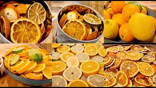 AGRUMES SÉCHÉES Comment Je Déshydrate Les Agrumes Orange Citron Jaune Et Vert [upl. by Cirnek]