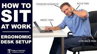 STOP Neck Back amp Headache Pain At Work  Ergonomic Desk Set Up [upl. by Alyose842]