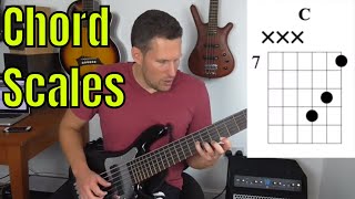 Chord Scales on Six String Bass  Bass Practice Diary  22nd October 2019 [upl. by Lorene]