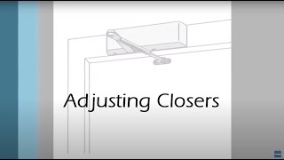 How To Adjust Standard Door Closers [upl. by Merlin]