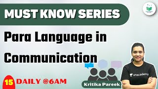 NTA UGC NET 2021  Must Know Series by Kritika Pareek  Para Language in Communication [upl. by Ramo]