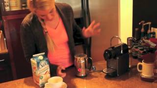 Nespresso Aeroccino Plus Frother Review Frothing Almond Milk [upl. by Jesse]